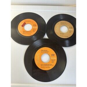 John Denver 45 Rpm Record Artist Lot Bundle Of 3 RCA Jukebox Single 7” Folk Rock